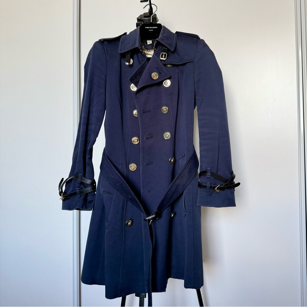 【pre-loved】Burberry Navy Blue Women's Trench Coat